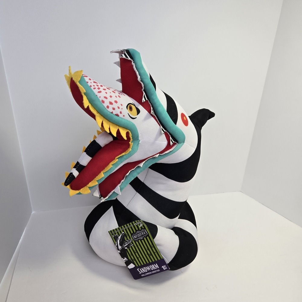Beetlejuice Sandworm Plush Halloween Greeter Decor Gemmy Weighted New